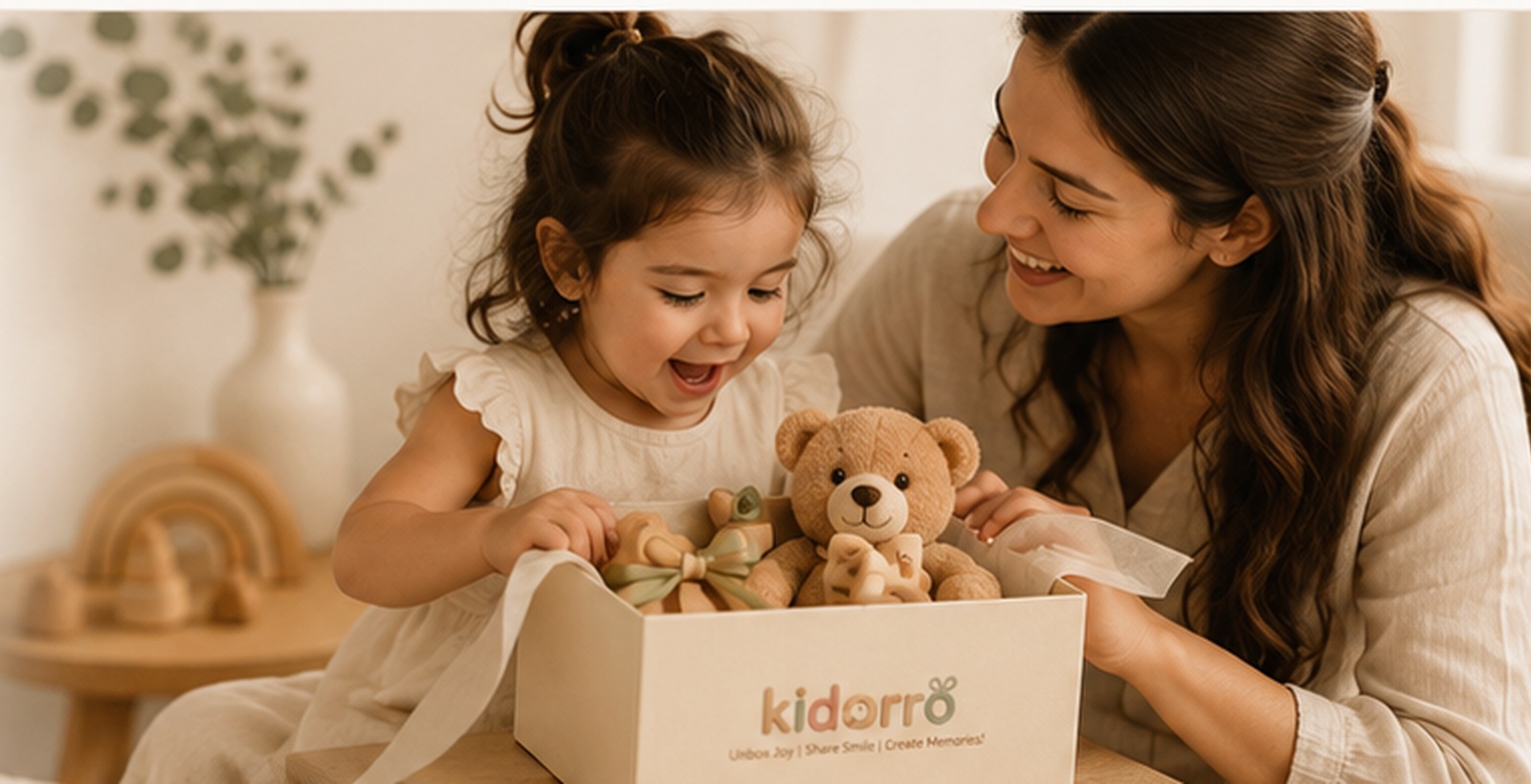 A mother and child enjoying a thoughtful gift